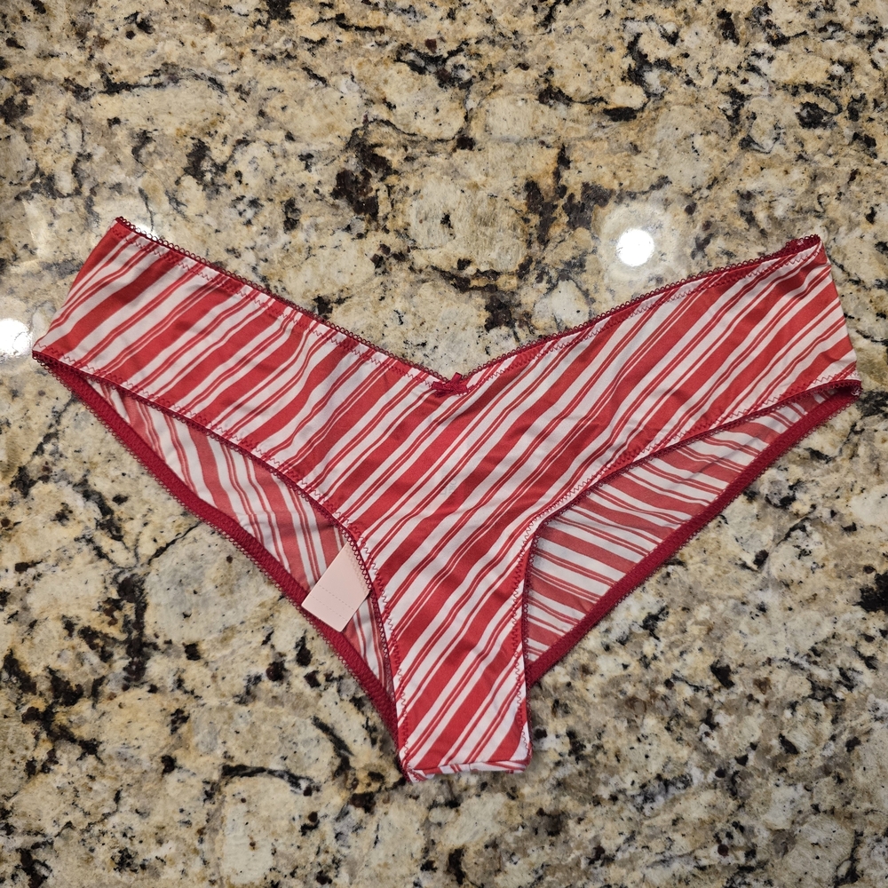 Victoria's Secret Red and White Striped Cheeky Panties
